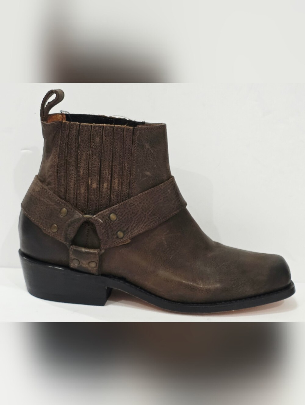 Dolce Vita BROWN Leather Ankle Boot Riding Moto Biker Harness Buckle 7.5 New